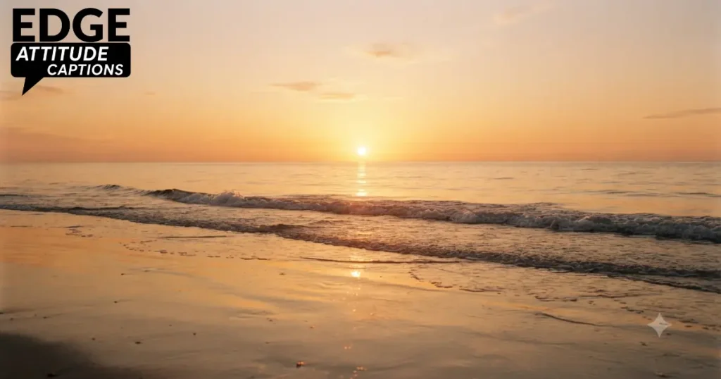beach sunset captions photo