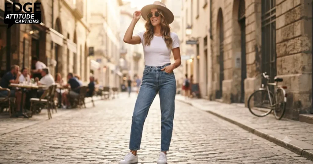 denim jacket captions photo