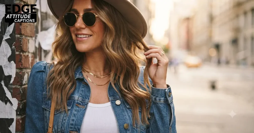 double denim captions photo
