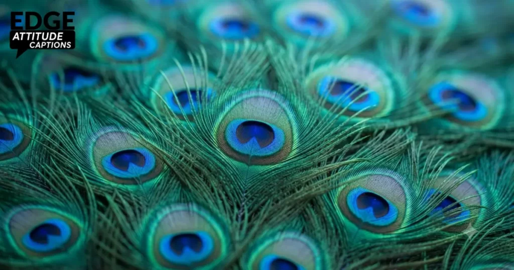peacock feather captions photo