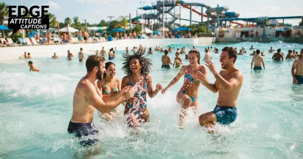 water slide captions photo
