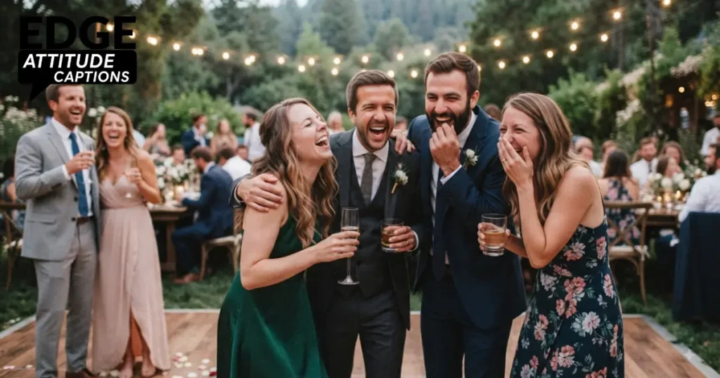 wedding guests captions photo