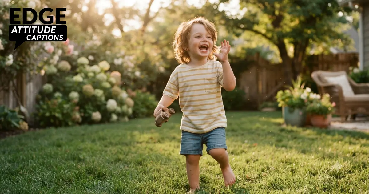 cute child play captions for Instagram photo