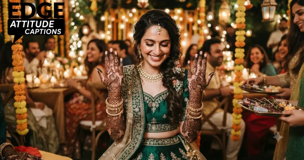 mehndi captions for bride photo