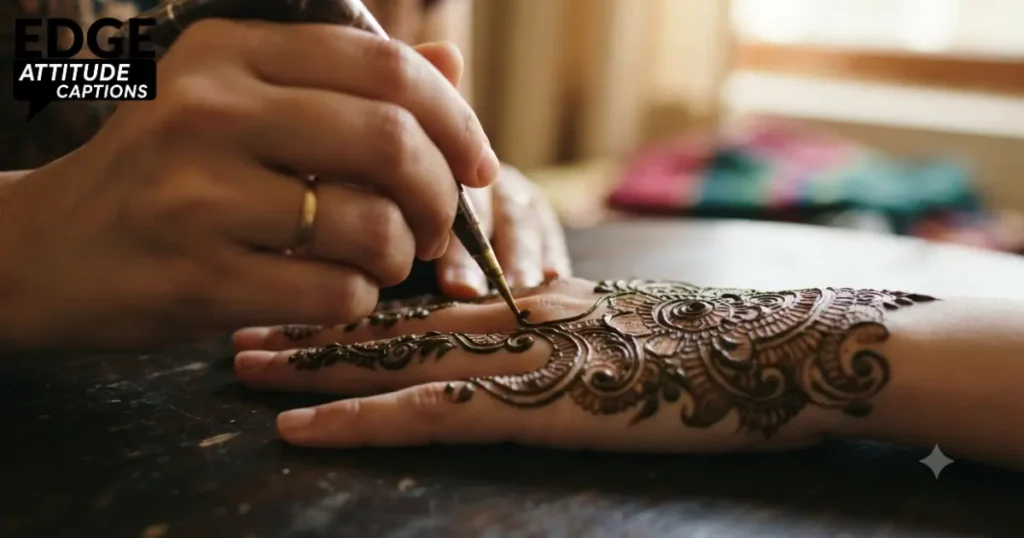 mehndi design captions photo