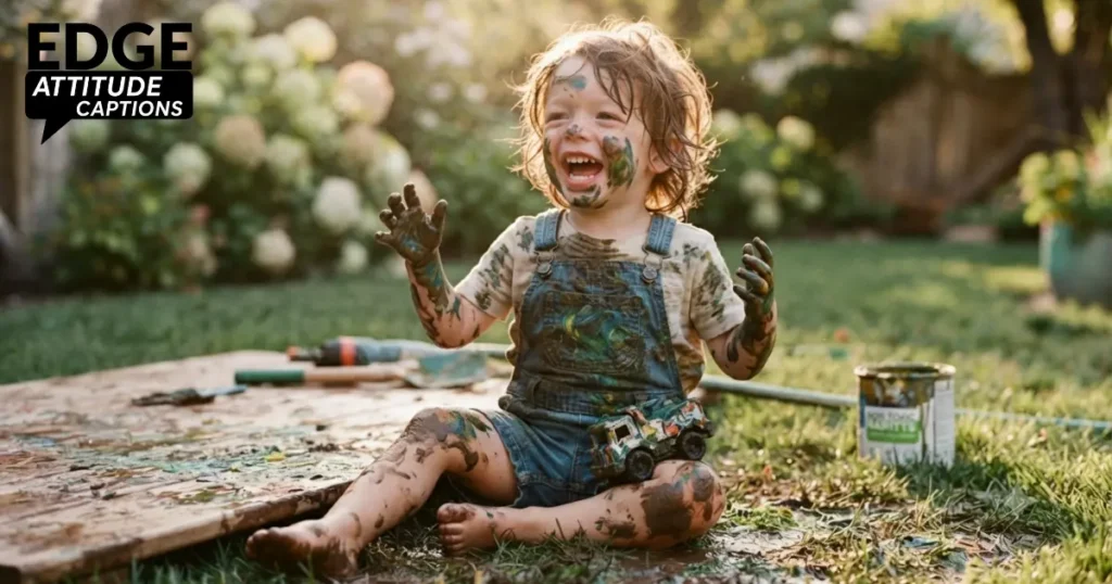 messy play captions photo