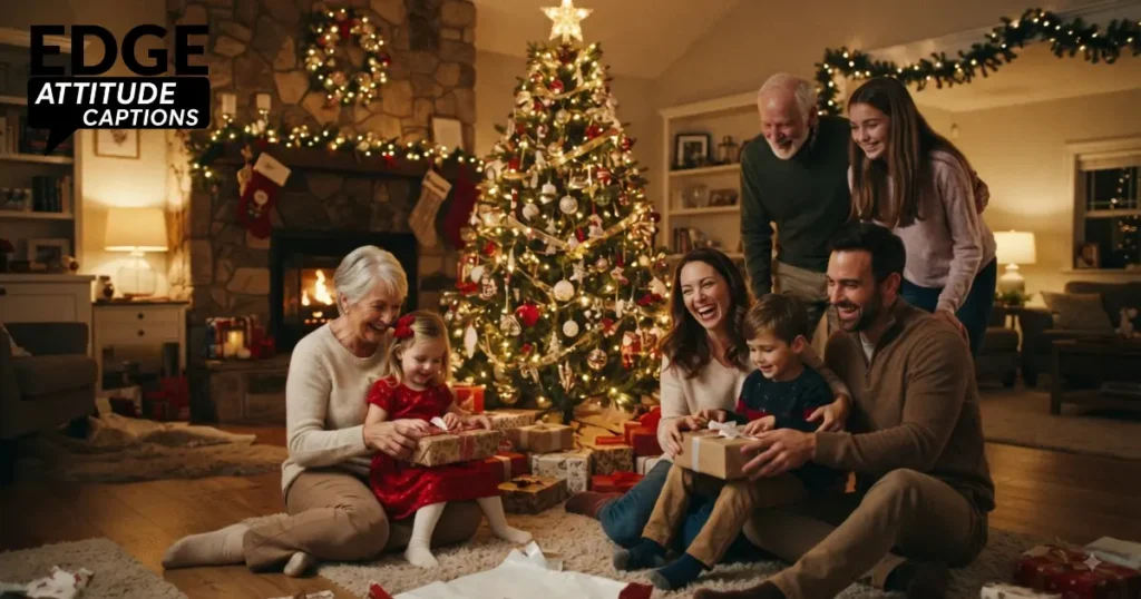 christmas captions for parents photo