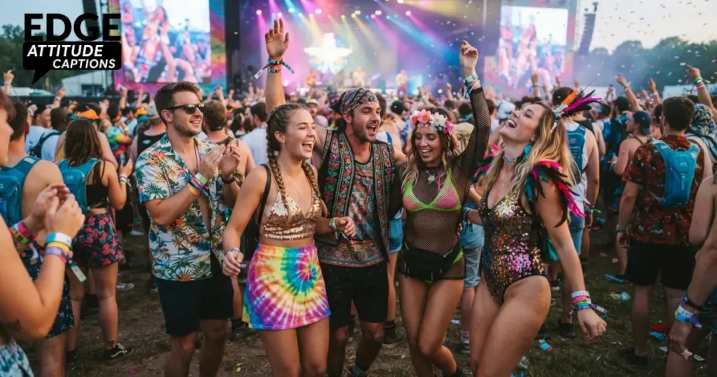 music festival squad captions photo