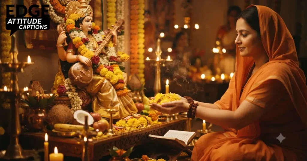 basant panchami saraswati puja captions photo